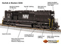 Broadway Limited Train 4288 HO P4 SD45 Diesel N&W #1803/blk&wht DC/DCC Sound