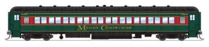 Broadway Limited Train 6452 HO Merry Christmas 80 Psg.Coach/red&grn
