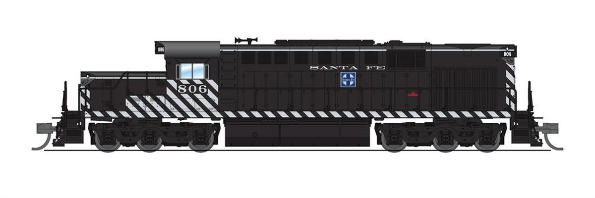 Broadway Limited Train 6612 N P4 Alco RSD-15 Diesel SF #806/Zebra Stripe DC/DCC Sound