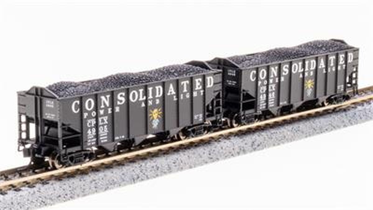 Broadway Limited Train 7161 N H2a 3-Bay Hopper 2pk B Consolidated Power & Light