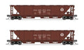 Broadway Limited Train 7250 N H32 Covered Hopper 2pk A PRR/Red w/White Circle Keystone