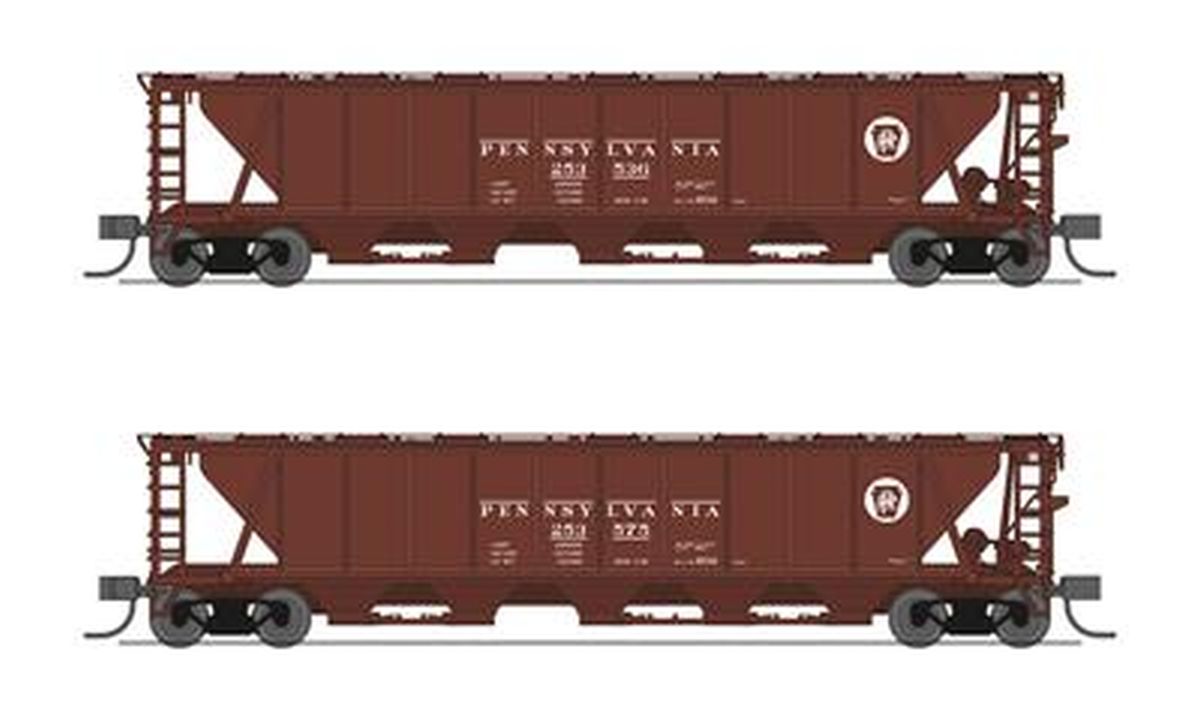 Broadway Limited Train 7251 N H32 Covered Hopper 2pk B PRR/Red w/White Circle Keystone