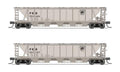 Broadway Limited Train 7254 N H32 Covered Hopper 2pk PRR/Gray w/PRR & Black Keystone