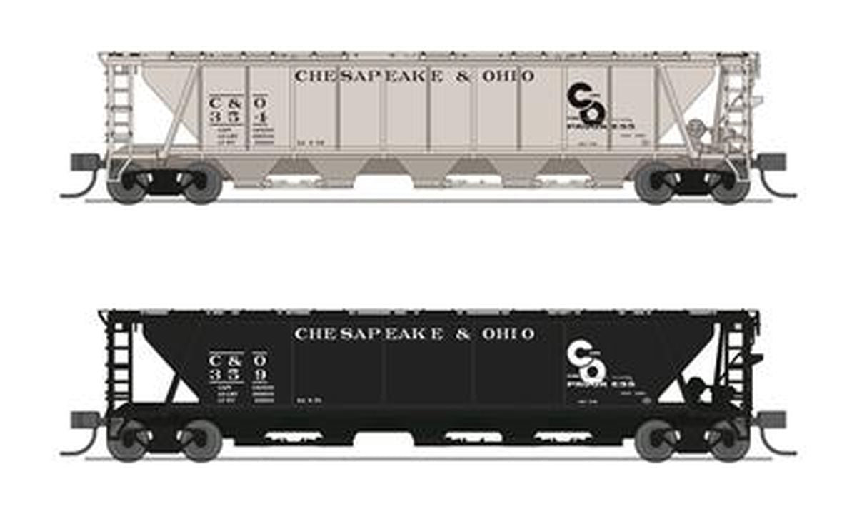 Broadway Limited Train 7259 N H32 Covered Hopper 2pk C&O Variety