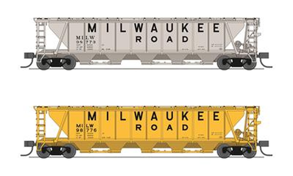 Broadway Limited Train 7262 N H32 Covered Hopper 2pk Milw.Rd./gry