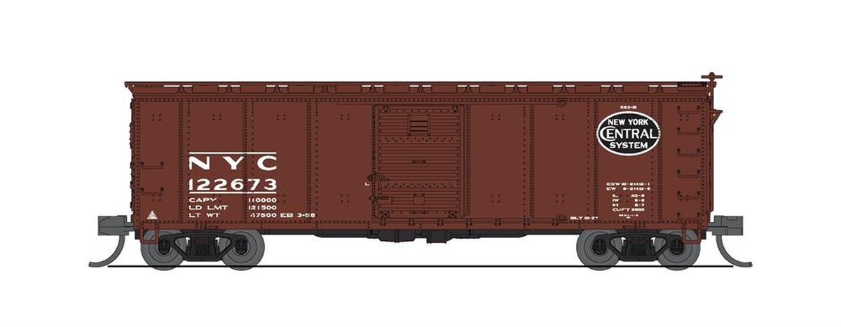Broadway Limited Train 7272 N NYC 40 Steel Boxcar Variety 4pk C/1950s