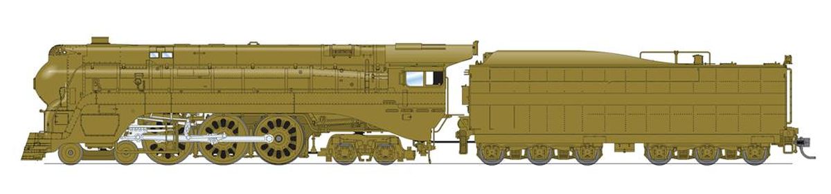 Broadway Limited Train 7356 HO HY SF Blue Goose Steam Loco Unlttrd Brass Paint DC/DCC So