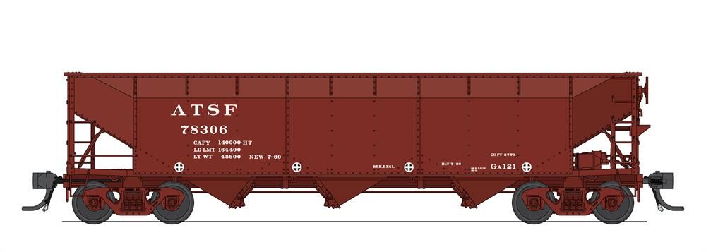 Broadway Limited Train 7370 HO AAR 70t Hopper 4pk SF/oxide red