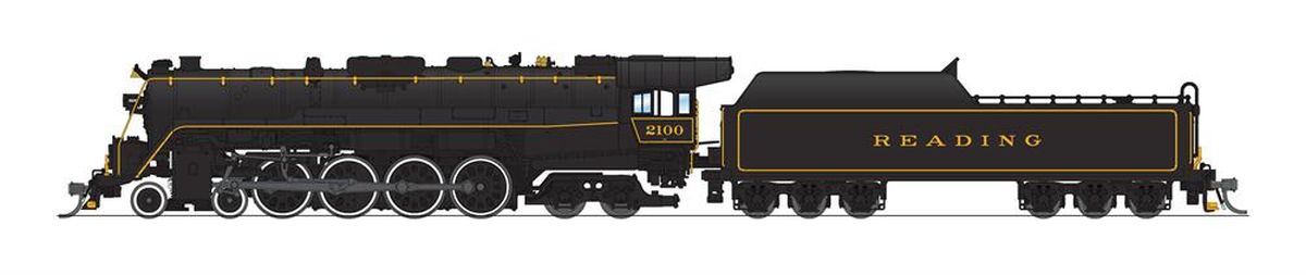 Broadway Limited Model Trains BLI7405 N P4 RDG T-1 4-8-4 Steam Loco #2124/Excursion DC/DCC Sound