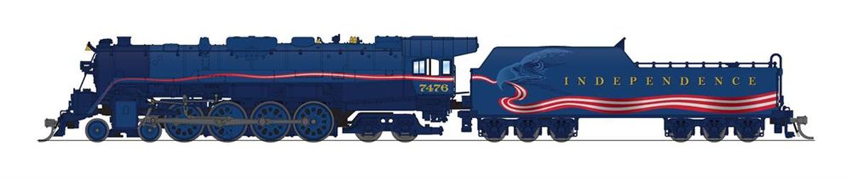 Broadway Limited Train 7411 N P4 RDG T-1 4-8-4 Steam Loco Independece Day #7476 DC/DCC S
