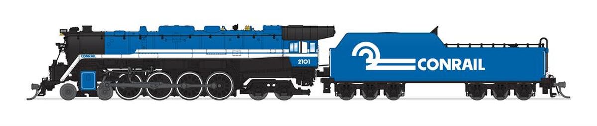 Broadway Limited Train 7412 N P4 RDG T-1 4-8-4 Steam Loco CR Steam Special #2101/blu&wht