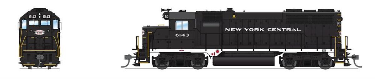 Broadway Limited Train 7540 HO P4 GP35 Diesel NYC #6143/blk&wht DC/DCC Sound