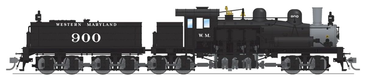 Broadway Limited Model Trains BLI7819 HO P4 Class D 4-Truck Shay WM #900 DC/DCC Sound & Smoke