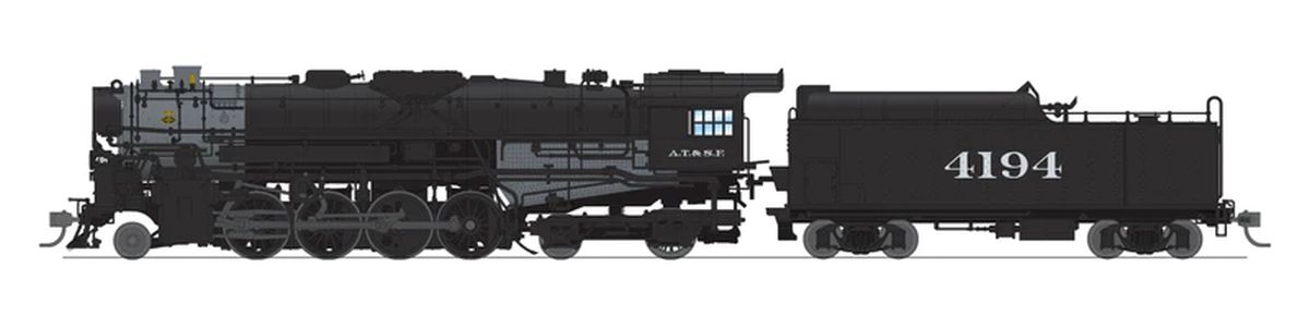 Broadway Limited Train 7848 HO SF 2-8-4 Berkshire Steam Loco #4196/Disk Drivers DCC Read