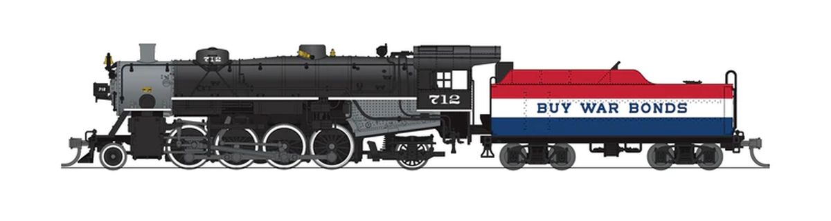 Broadway Limited Train 7865 N USRA Lt.Mikado Steam Loco War Bonds #712/red wht blu DC/DC
