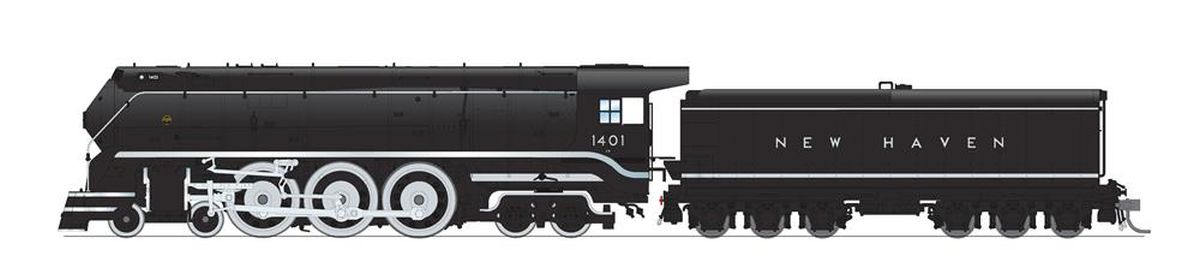Broadway Limited Train 7871 HO HY NH I-5 4-6-4 Steam Loco #1408/Block Letters DC/DCC Sou