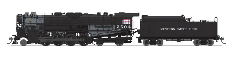 Broadway Limited Train 7906 HO SP 2-8-4 Berkshire T1A Steam Loco #3508 DCC Ready
