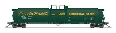 Broadway Limited Train 8031 HO Cryogenic Tank Car 2pk Air Products/grn