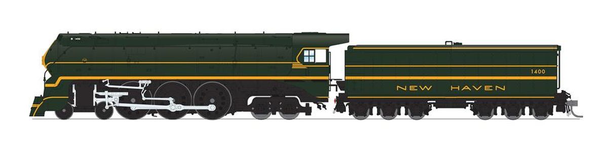 Broadway Limited Train 8087 HO HY NH I-5 4-6-4 Steam Loco #1400/Green Fantasy DCC Ready