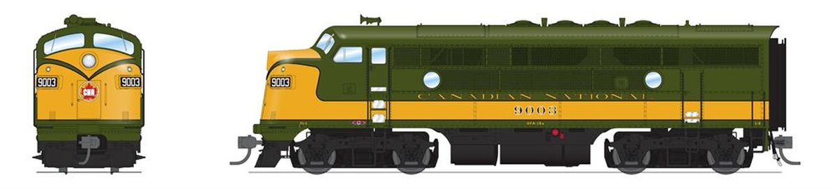 Broadway Limited Train 8169 HO P4 F3A Diesel CN #9005/grn&gold DC/DCC Sound