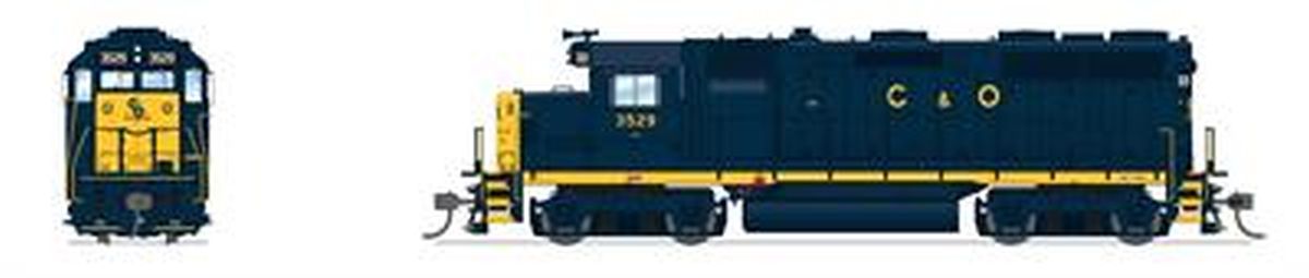Broadway Limited Train 8223 HO GP35 Diesel C&O #3529/blu&yel DCC Ready