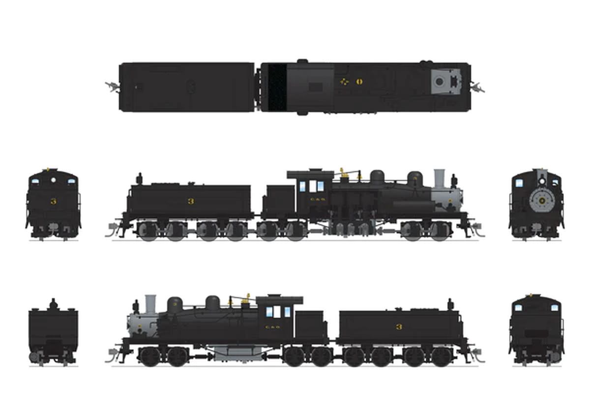 Broadway Limited Train 8253 HO Class D 4-Truck Shay C&O #3/In-Service DCC Ready