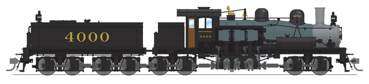 Broadway Limited Model Trains BLI8254 HO Class D 4-Truck Shay SOU #4000/As-Delivered DCC Ready