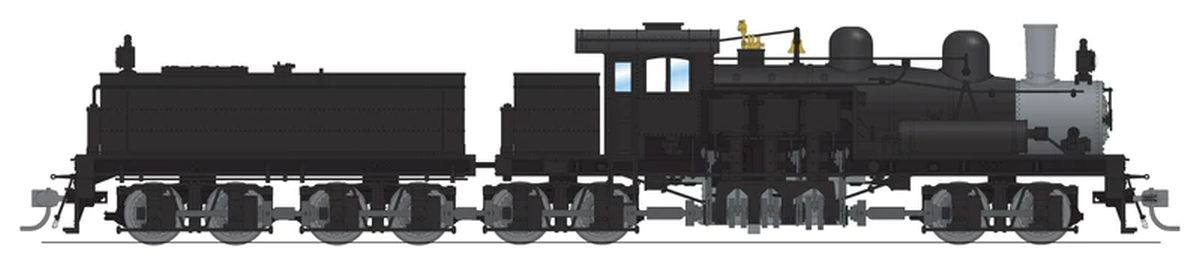 Broadway Limited Train 8258 HO Class D 4-Truck Shay Unlttrd/blk DCC Ready