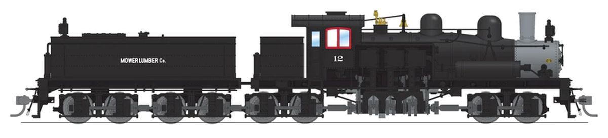 Broadway Limited Model Trains BLI8260 HO Class D 4-Truck Shay Mower Lumber #12 DCC Ready