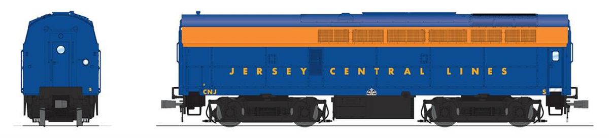 Broadway Limited Train 8281 HO BF-16 Sharknose B Diesel CNJ #S/blu&org DCC Ready