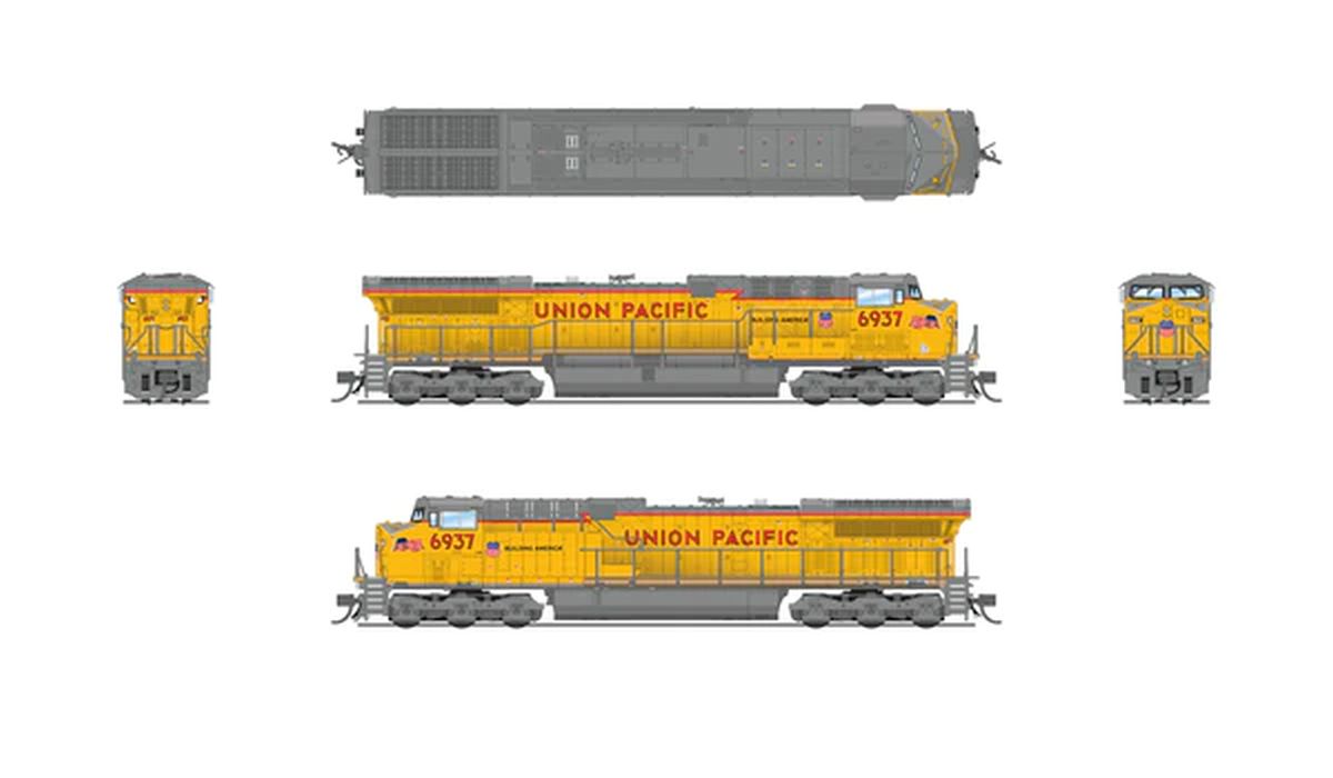 Broadway Limited Train 8602 N AC6000 Diesel UP #6937/Small Flags DCC Ready