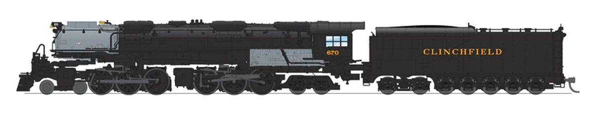 Broadway Limited Train 8659 N Clinchfield 4-6-6-4 Challenger Steam Loco #670 DCC Ready