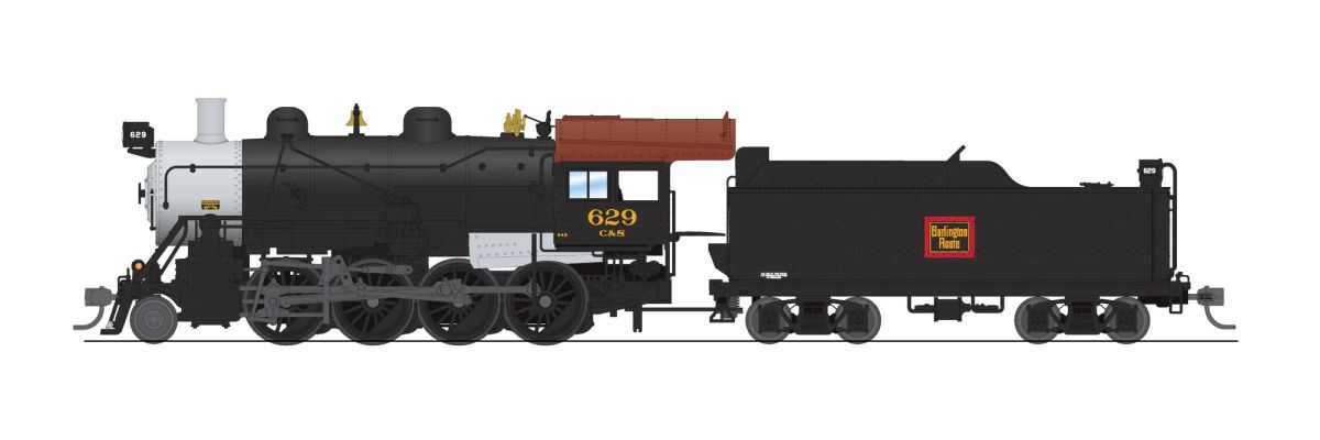 Broadway Limited Train 8749 HO P4 2-8-0 Steam Loco CBQ 629/DCC-Ready