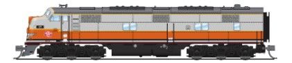 Broadway Limited Train 8767 N E7A Diesel Milw.Rd. #17A/gry&org DC/DCC Sound