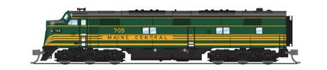 Broadway Limited Train 8793 N E7A Diesel MEC #708/grn&gold DCC Ready