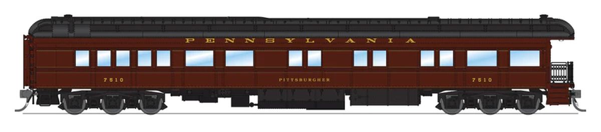 Broadway Limited Train 8972 HO PRR Business Car #7510 Pittsburgher