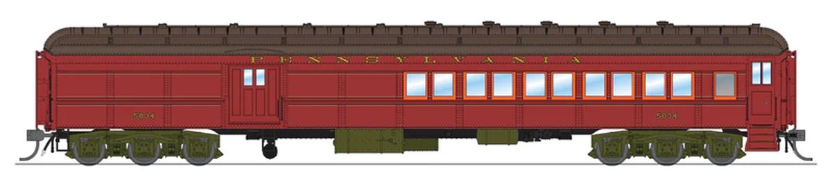 Broadway Limited Train 8981 HO PRR 1930s Coach-Baggage Combine #5047