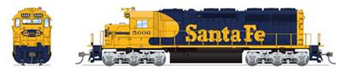 Broadway Limited Train 9031 HO SD40-2 Diesel SF #5010/Yellow Warbonnet DCC Ready