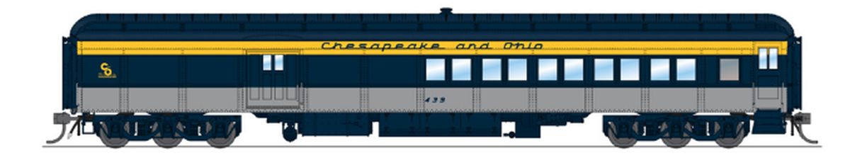 Broadway Limited Train 9114 HO Heavyweight Combine C&O #439/Tri-Color Scheme