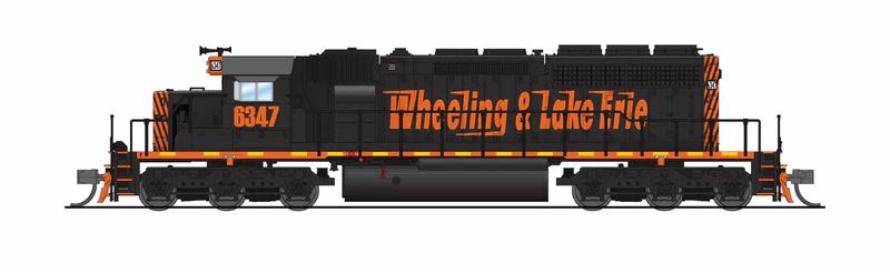 Broadway Limited Train 9472 N SD40-2 Diesel W&LE #6347/blk&org DC/DCC Sound