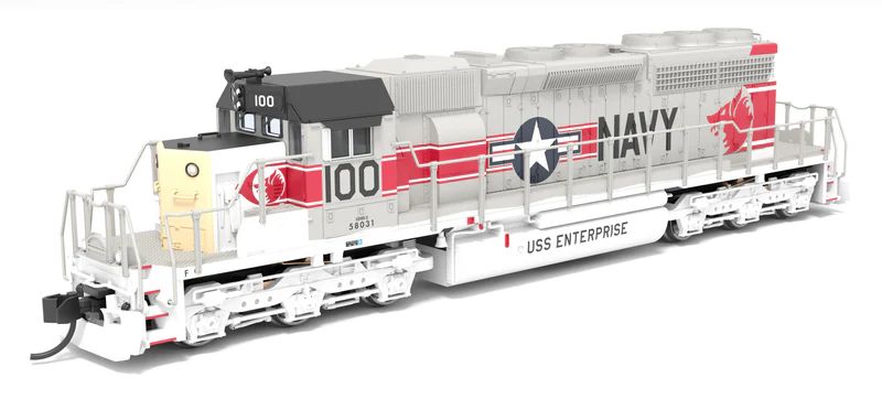 Broadway Limited Train 9474 N SD40-2 Diesel US Navy #100/sil&red DC/DCC Sound