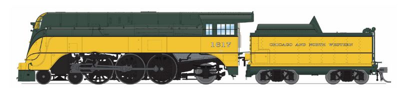 Broadway Limited Train 9540 HO HY C&NW 4-6-2 Yellow Jacket #1617/1942 Scheme DC/DCC Soun