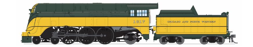Broadway Limited Train 9541 HO HY C&NW 4-6-2 Yellow Jacket #1617/1942 Scheme DCC Ready