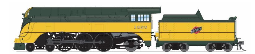 Broadway Limited Train 9546 HO HY C&NW 4-6-2 Yellow Jacket #1620/1944 Scheme DC/DCC Soun