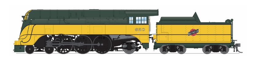 Broadway Limited Train 9550 HO HY C&NW 4-6-2 Yellow Jacket #620/1952 Scheme DC/DCC Sound