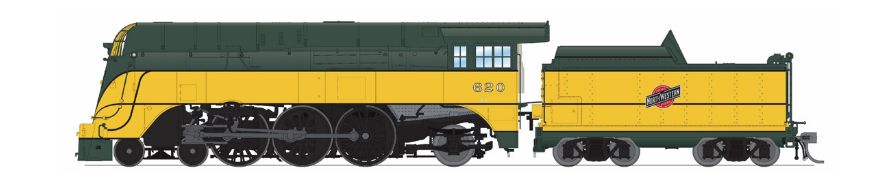 Broadway Limited Train 9551 HO HY C&NW 4-6-2 Yellow Jacket #620/1952 Scheme DCC Ready