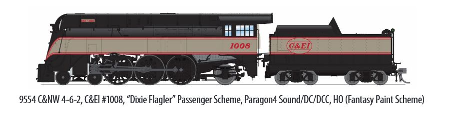 Broadway Limited Train 9554 HO HY C&EI Dixie Flagler #1008/Psg.Scheme DC/DCC Sound