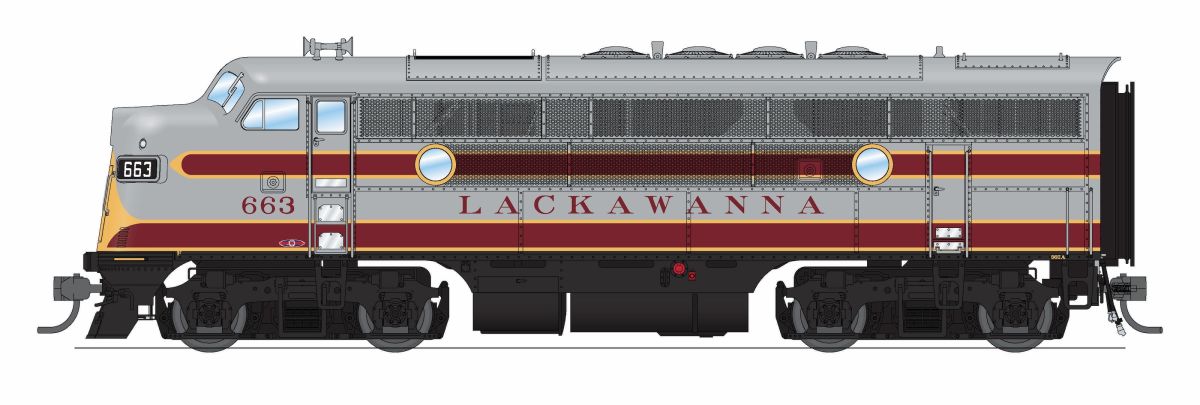 Broadway Limited Train 9663 HO P4 F3A DLW #664/As Appears Today DC/DCC Sound