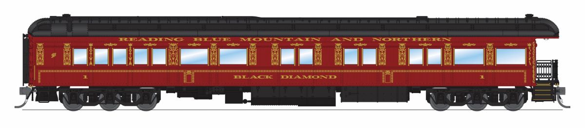 Broadway Limited Train 9724 HO RBMN Business Car #1 Maroon Scheme HO Scale