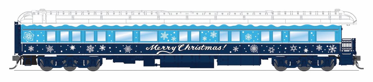 Broadway Limited Train 9725 HO Blue & White Holiday Business Car HO Scale